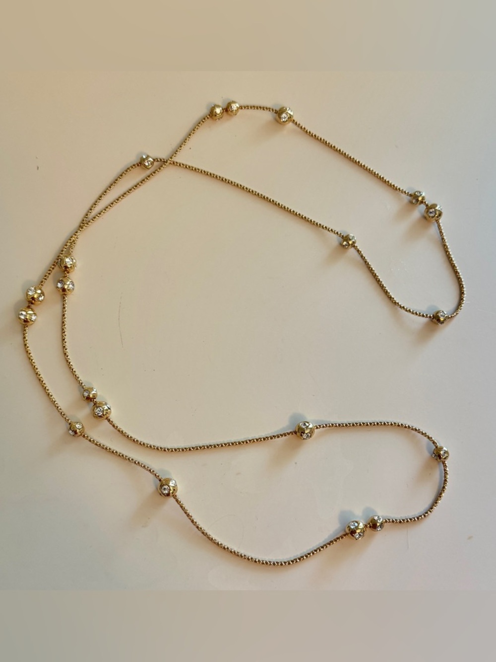 Gold Bead Station Long Necklace🌹